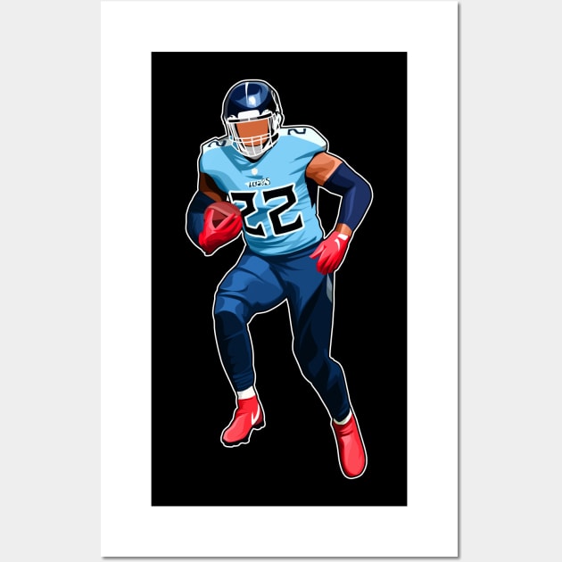 Derrick Henry #22 Runs With Ball Wall Art by GuardWall17